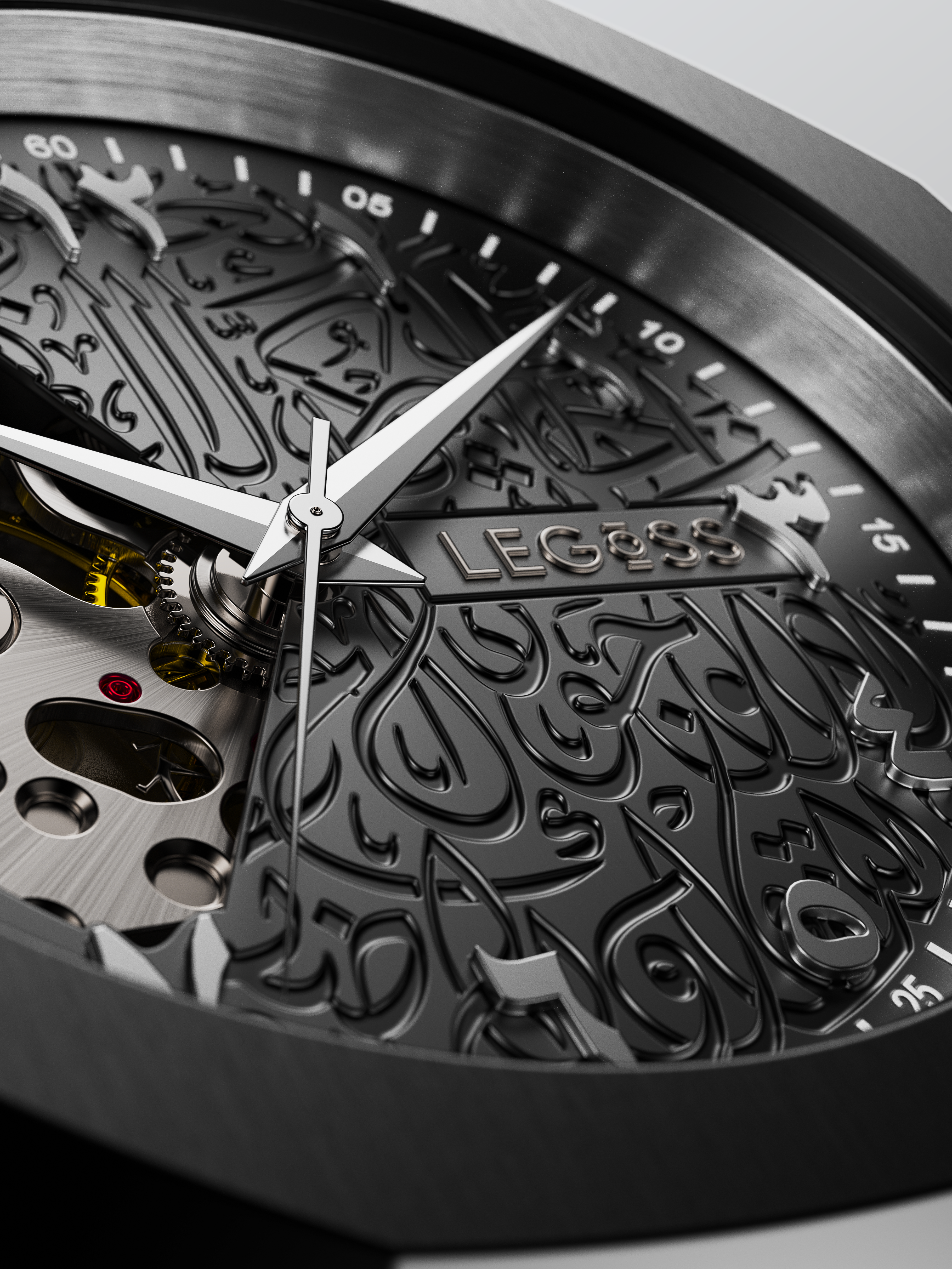 LEGOSS Arabic dial watch — history of Arabic calligraphy from reed pen to watch dial