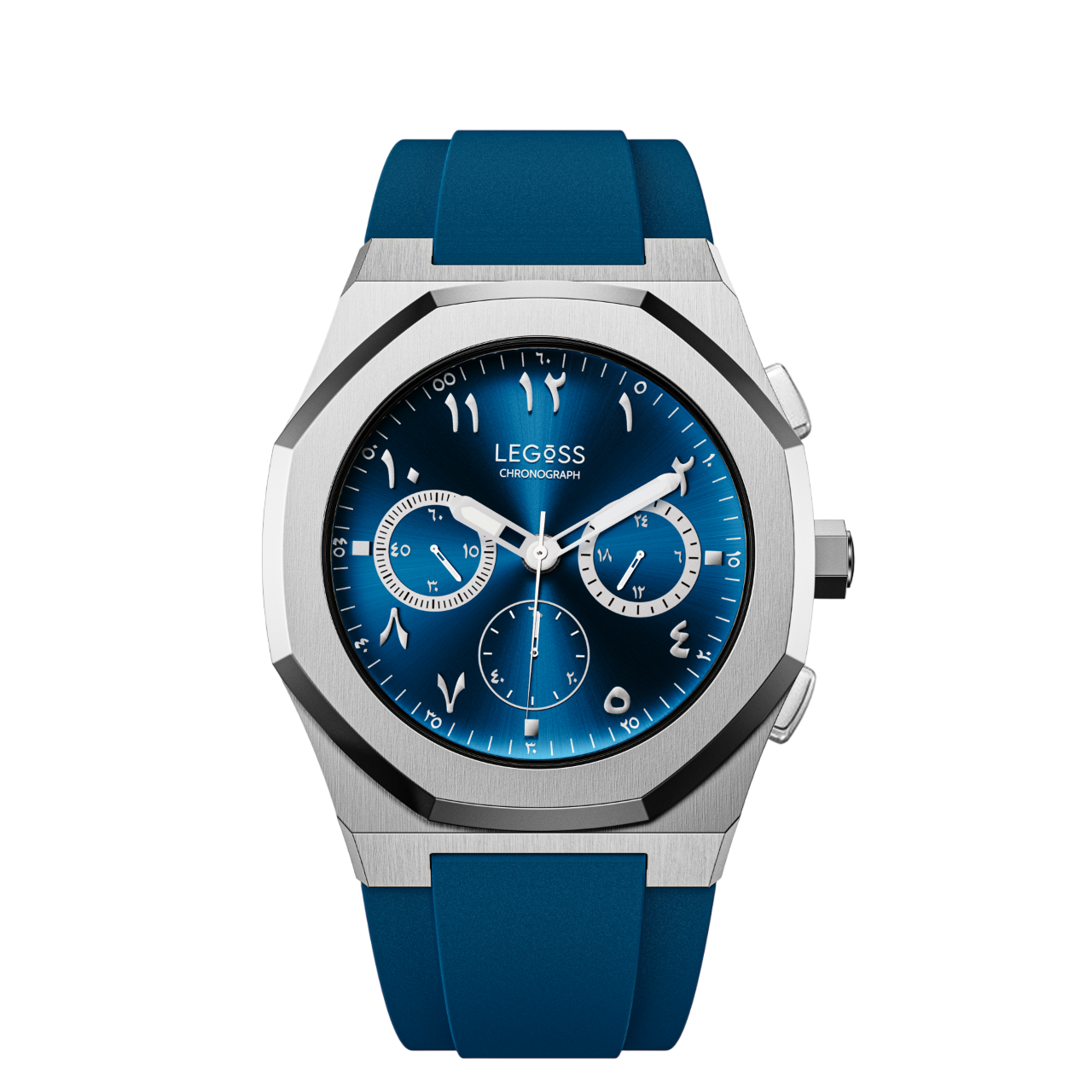 ZAYNAR Steel Chronograph – Men’s Silver Steel Arabic Dial Premium Watch
